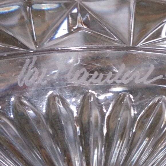 VAL ST LAMBERT CRYSTAL OBLONG BOWLS - Picture 2 of 2